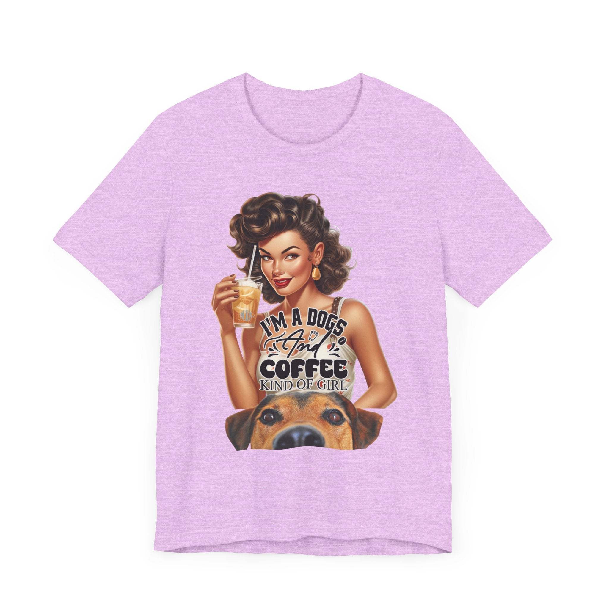 Coffee drinking Dog Mom Unisex Jersey Short Sleeve Tee
